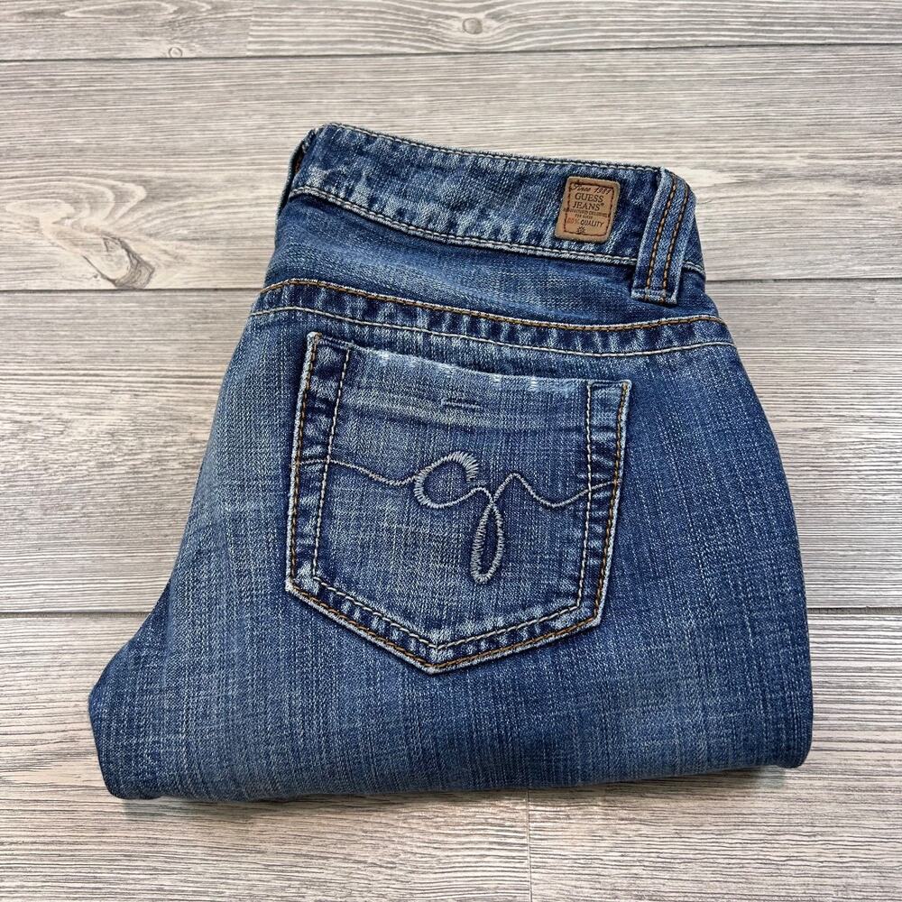 Vintage Guess Jeans Daredevil Flare Blue 27 EUC